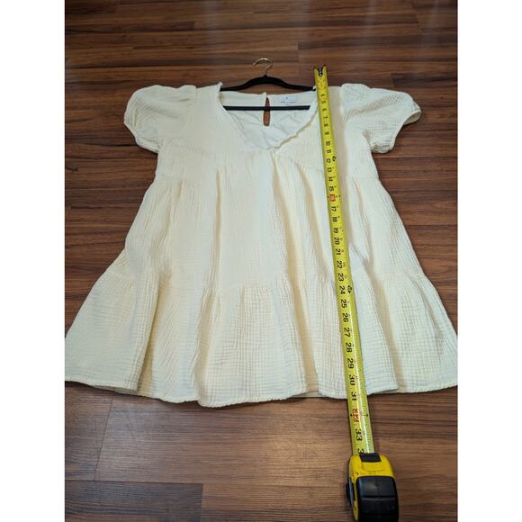 True Craft Cream Textured Babydoll Mini Dress size XL - Picture 5 of 8